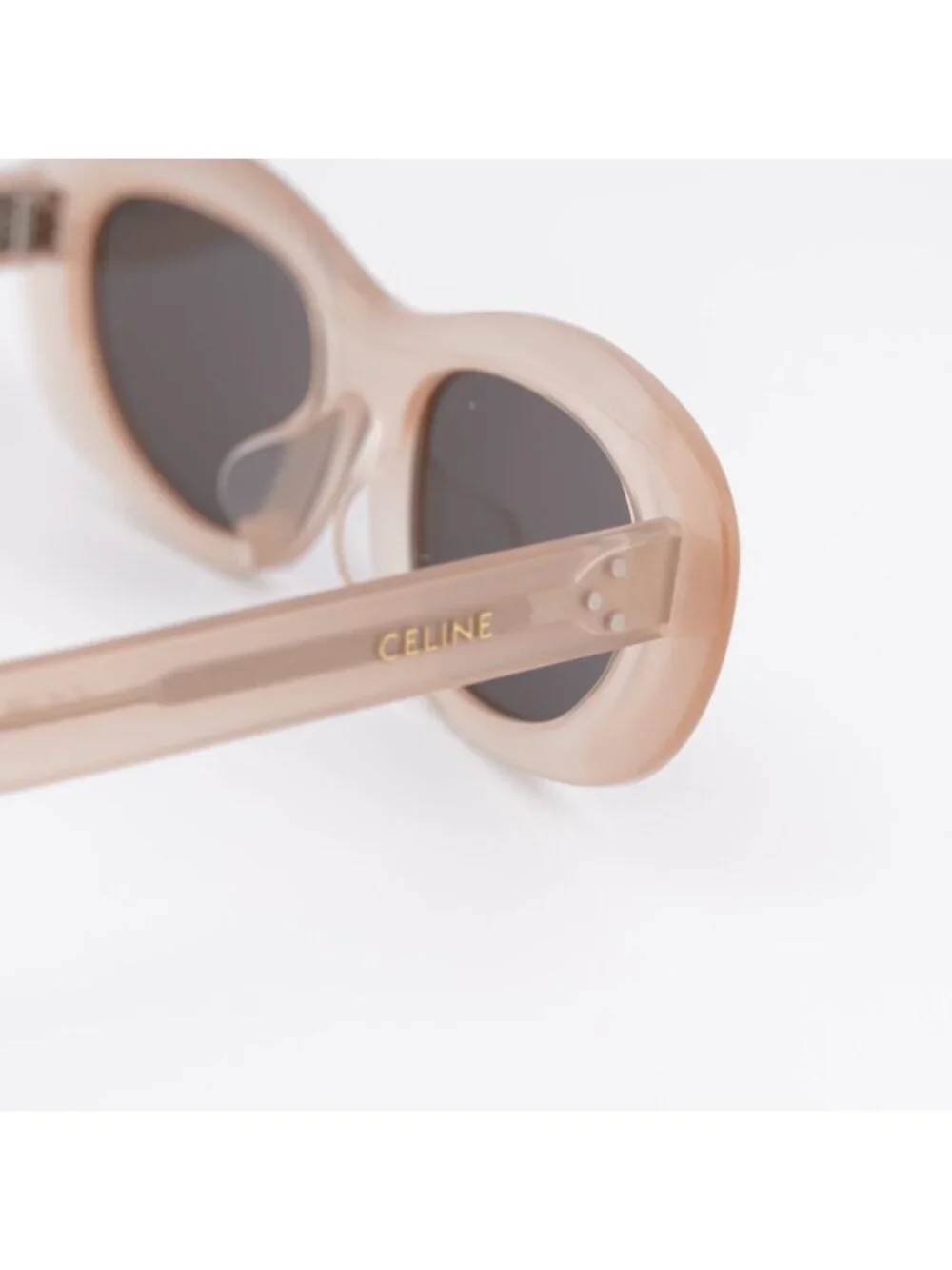 Celine CL40310U 74A Sunglasses Peach Oval Frame, Smoke Lenses